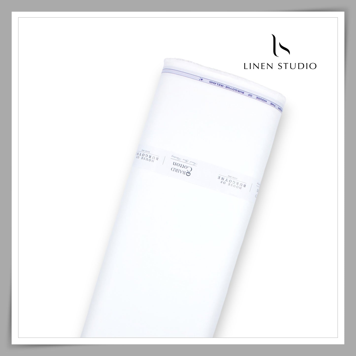 100% Giza Cotton Shirting by Burgoyne Ireland - White (NEW) (Fastest Selling)