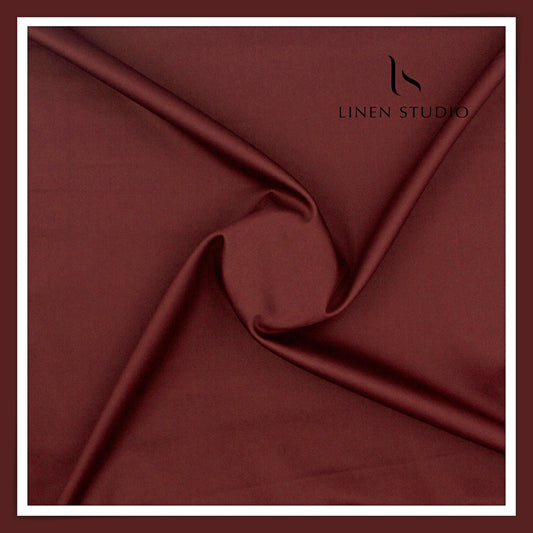 100% Giza Cotton Shirting by Burgoyne Ireland - Santorini Red Wine (NEW)