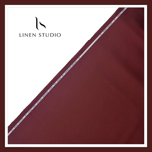 100% Giza Cotton Shirting by Burgoyne Ireland - Santorini Red Wine (NEW)
