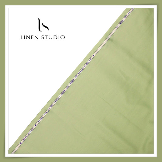 100% Giza Cotton Shirting by Burgoyne Ireland - Pistachio Green (NEW)