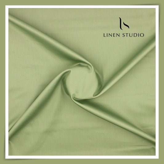 100% Giza Cotton Shirting by Burgoyne Ireland - Pistachio Green (NEW)