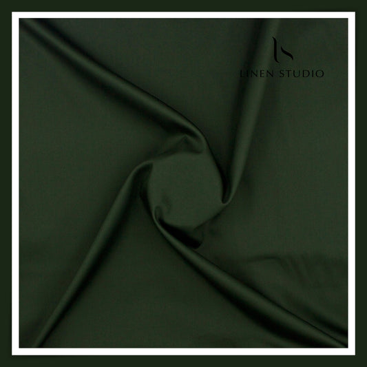 100% Giza Cotton Shirting by Burgoyne Ireland - Myrtle Green (NEW)