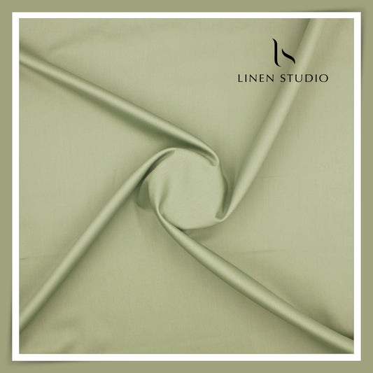 100% Giza Cotton Shirting by Burgoyne Ireland - Sage Green (NEW)