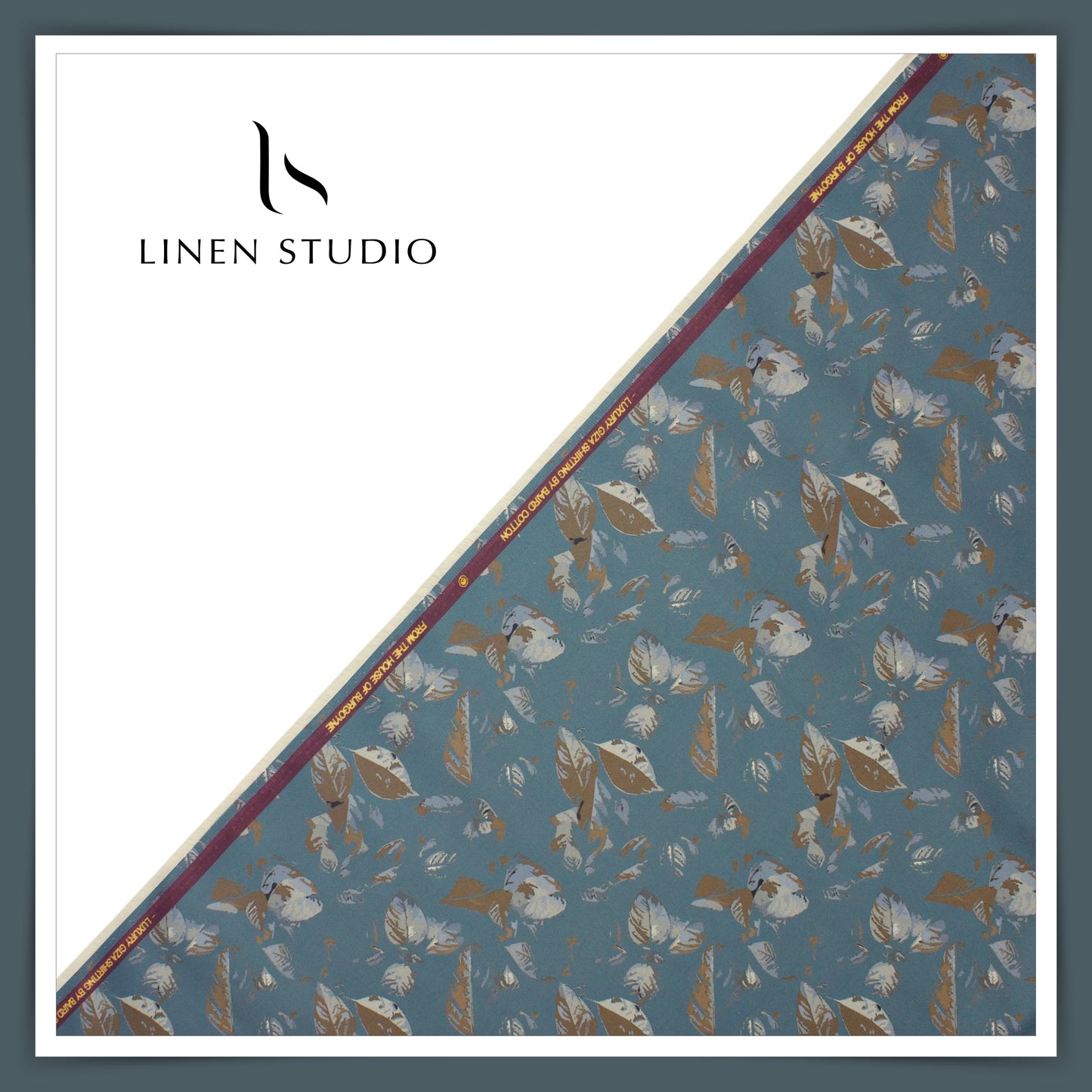 100% Giza Cotton Digital Printed by Burgoyne Ireland - Marble Blue (NEW)