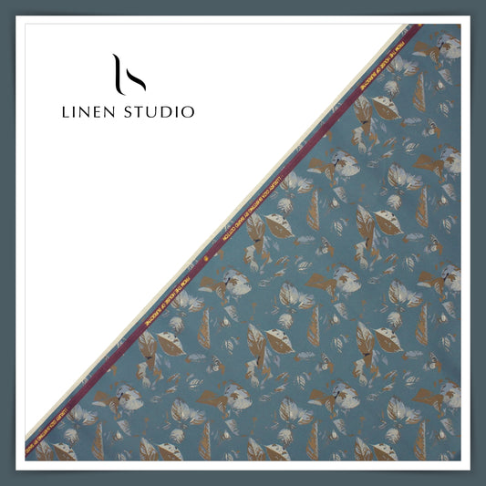 100% Giza Cotton Digital Printed by Burgoyne Ireland - Marble Blue (NEW)