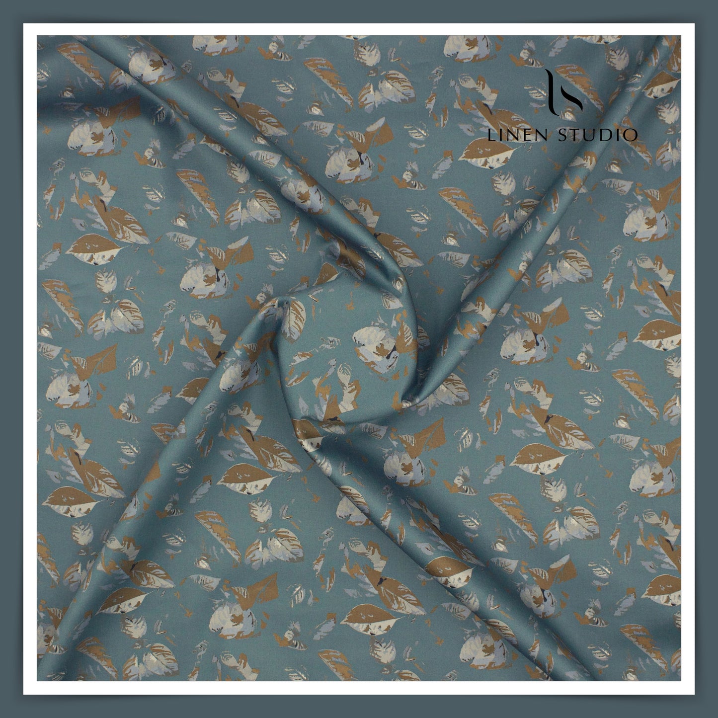 100% Giza Cotton Digital Printed by Burgoyne Ireland - Marble Blue (NEW)