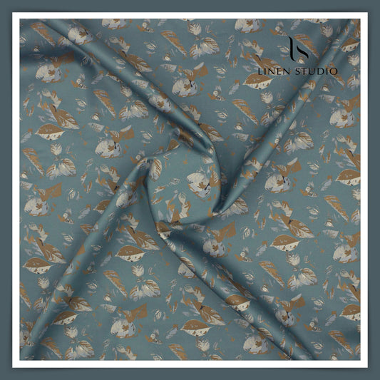 100% Giza Cotton Digital Printed by Burgoyne Ireland - Marble Blue (NEW)