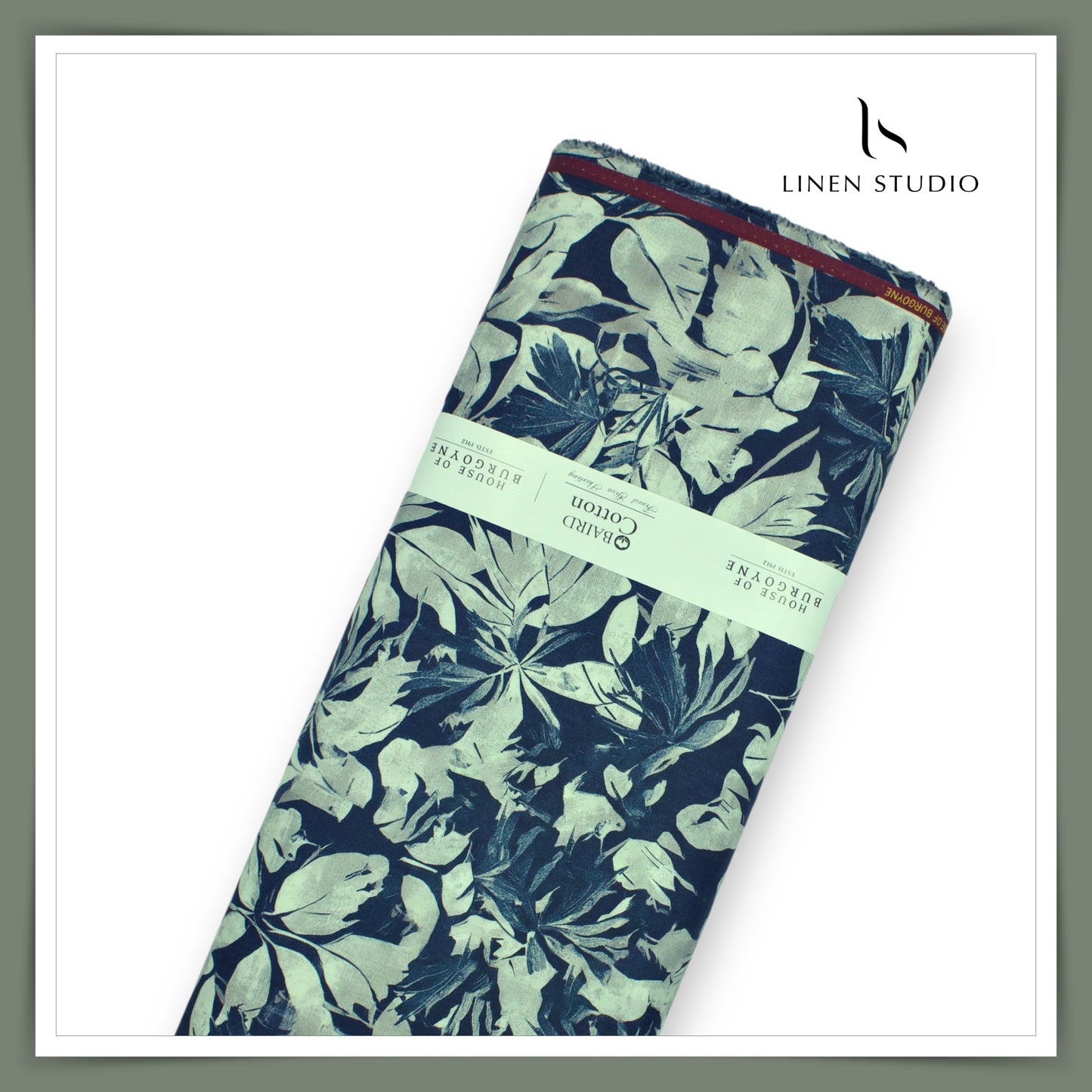 100% Giza Cotton Digital Printed by Burgoyne Ireland - Dark Blue Bageecha (NEW)