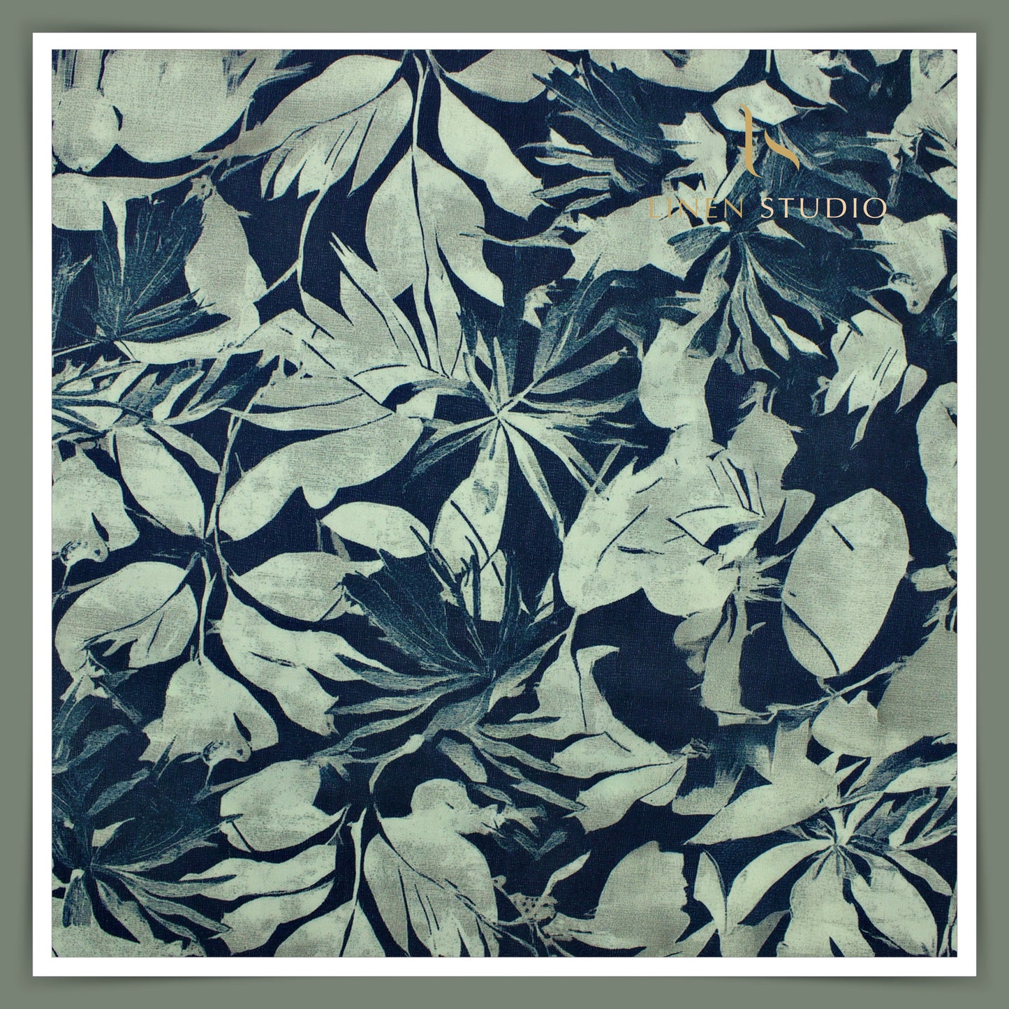 100% Giza Cotton Digital Printed by Burgoyne Ireland - Dark Blue Bageecha (NEW)