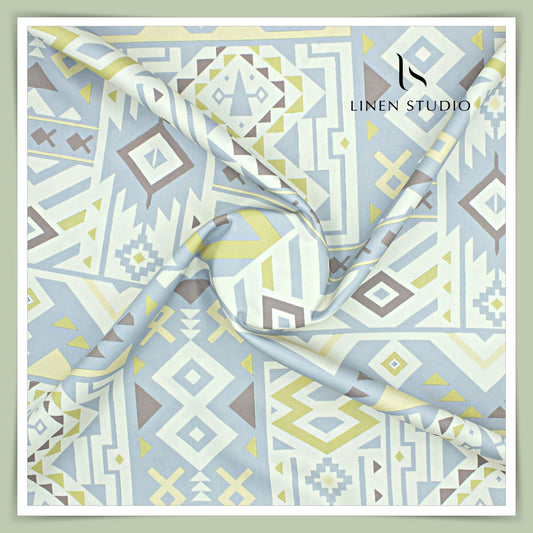100% Giza Cotton Digital Printed by Burgoyne Ireland - Abstract Shapes (NEW)