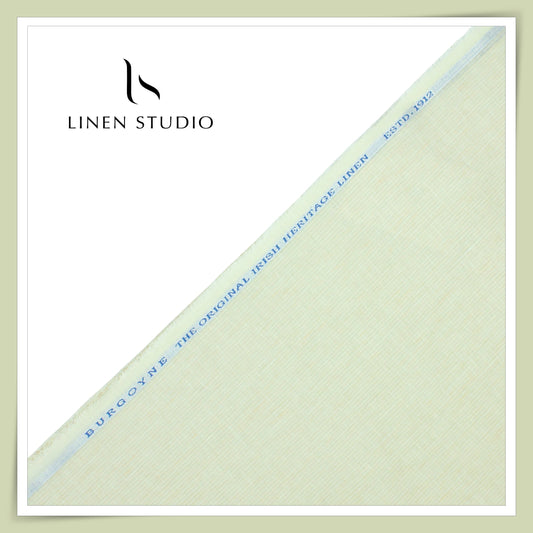 Burgoyne 60 Lea Pure Linen Shirting - Satin Yellow Minimal Stripes (NEW)