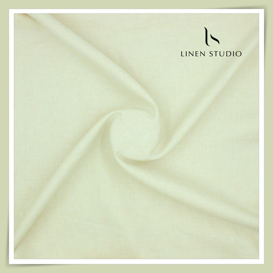 Burgoyne 60 Lea Pure Linen Shirting - Satin Yellow Minimal Stripes (NEW)