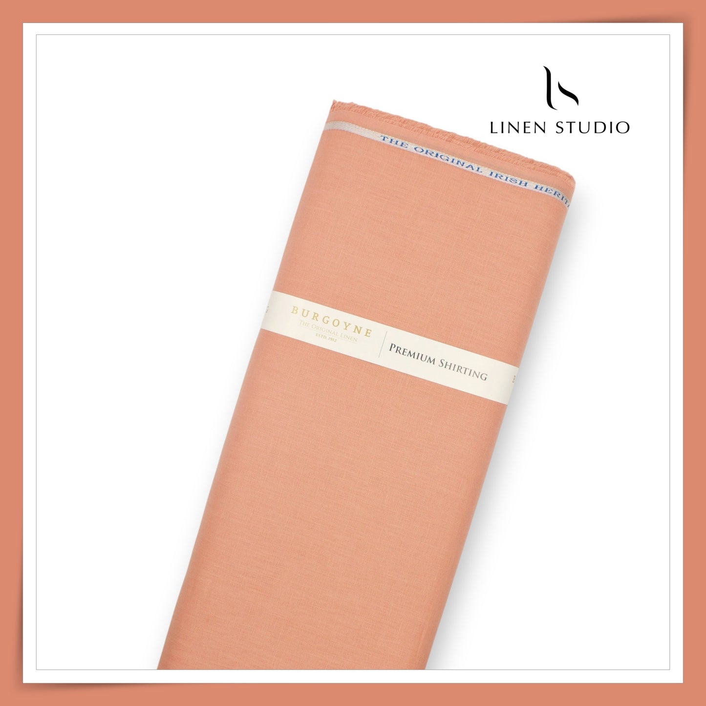 Burgoyne Premium Linen 70 Lea Shirting - Dark Salmon (NEW)