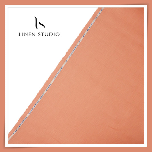 Burgoyne Premium Linen 70 Lea Shirting - Dark Salmon (NEW)