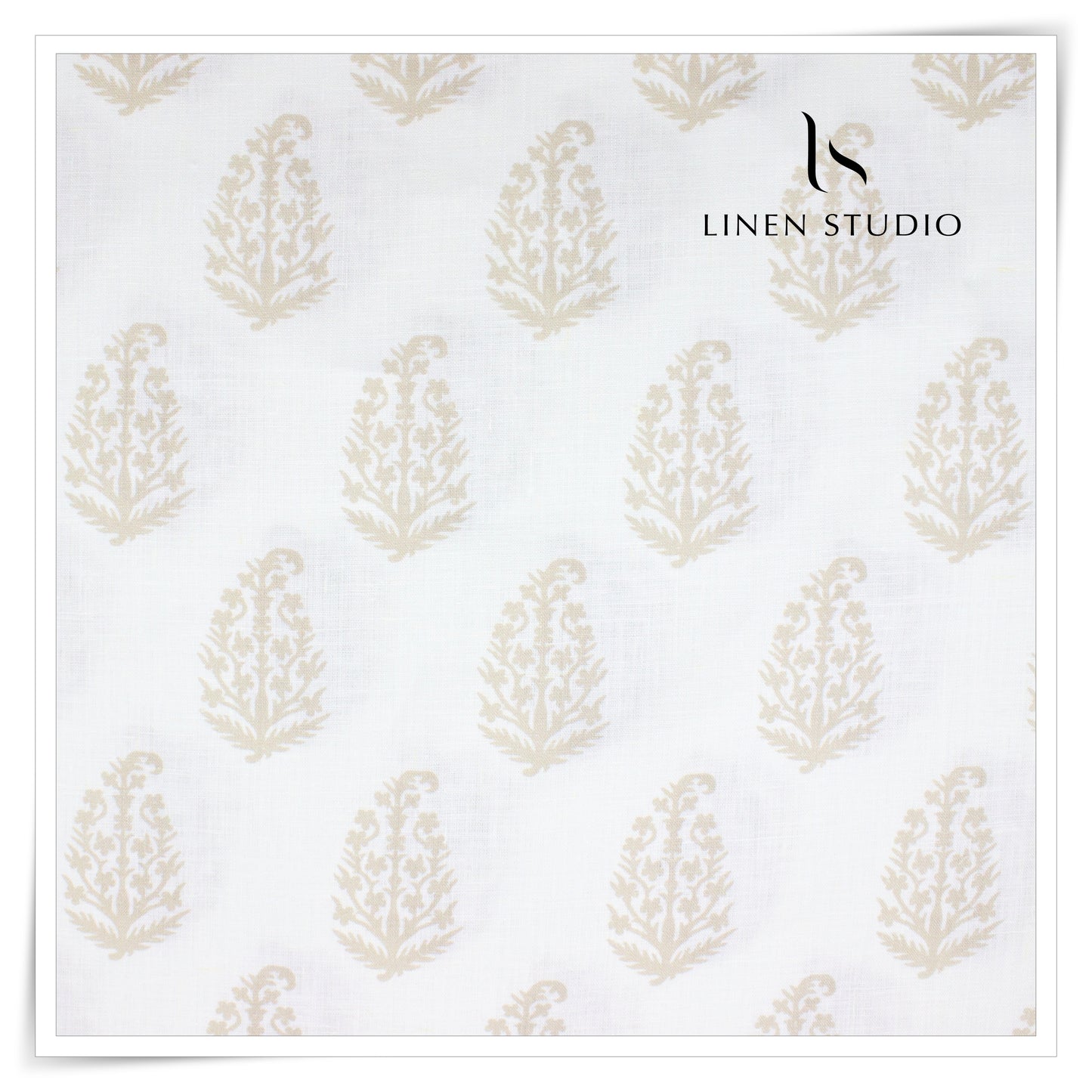 Burgoyne 70 Lea Premium Linen Digital Printed Shirting - White Ped (NEW)