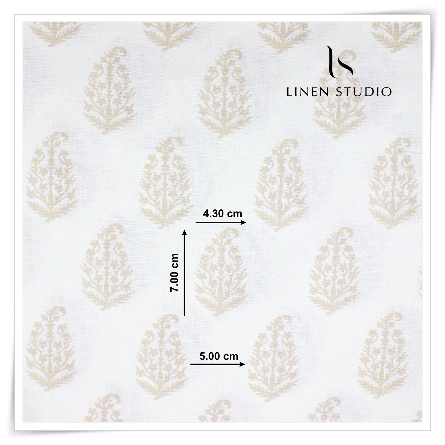 Burgoyne 70 Lea Premium Linen Digital Printed Shirting - White Ped (NEW)