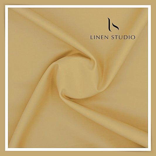 3 Ply 50's Count Plain Cotton Suiting by Burgoyne Ireland - Pastel Brown