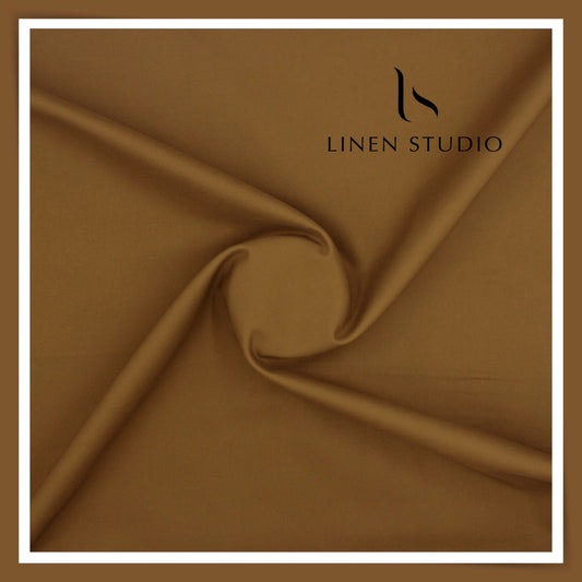 3 Ply 50's Count Plain Cotton Suiting by Burgoyne Ireland - Clay Brown