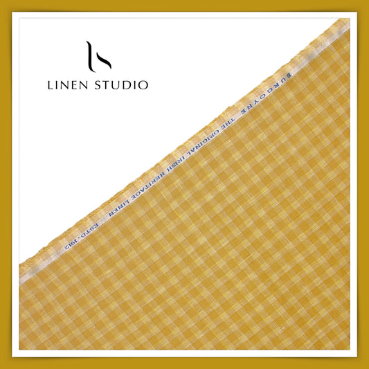 70 Lea Luxury Shirting by Burgoyne - Ginger Gold Checks (NEW)