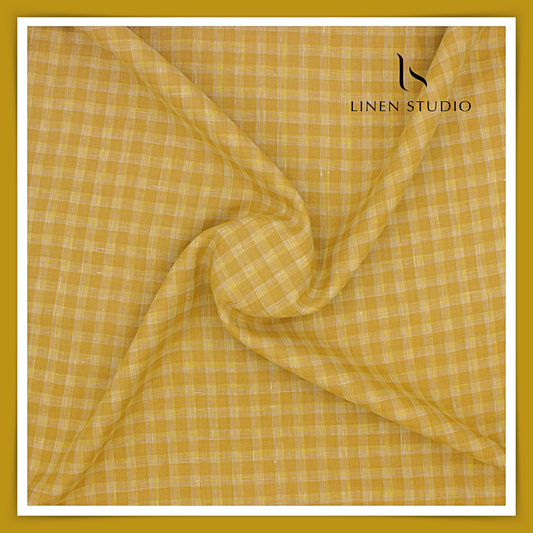 70 Lea Luxury Shirting by Burgoyne - Ginger Gold Checks (NEW)