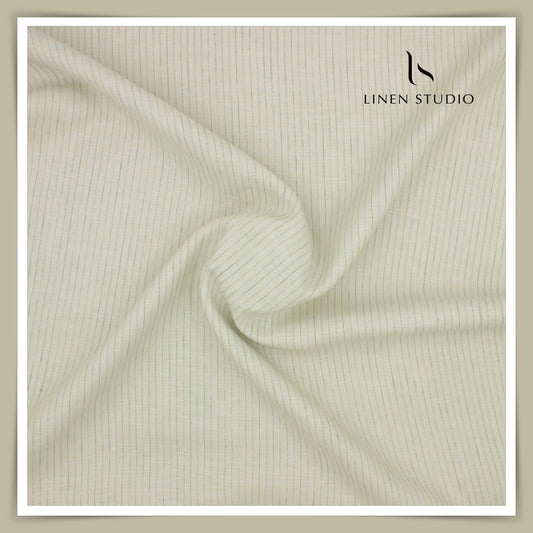 70 Lea Luxury Shirting by Burgoyne - Soft Green Stripes (NEW)