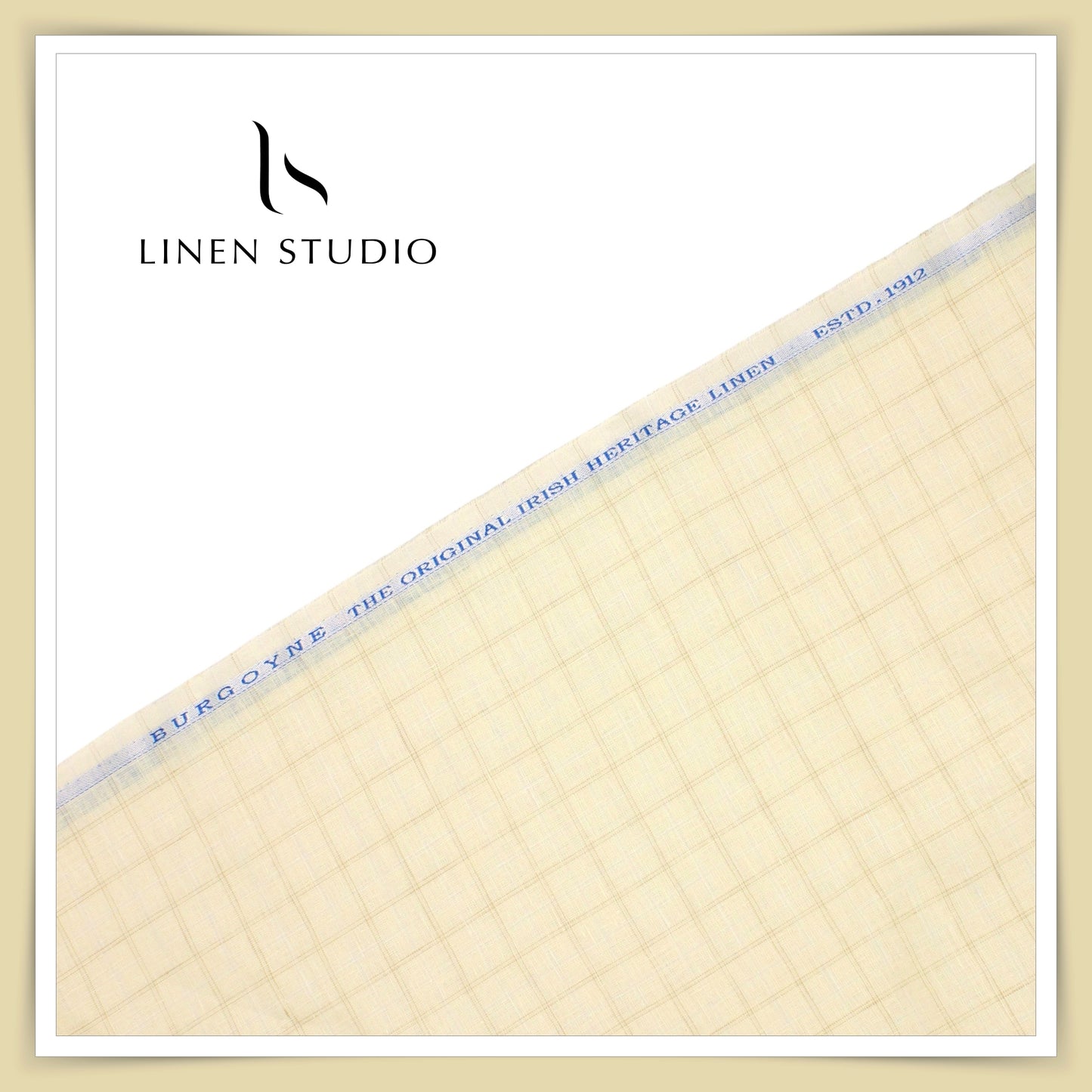 70 Lea Luxury Shirting by Burgoyne - Pale Almond Checks (NEW)