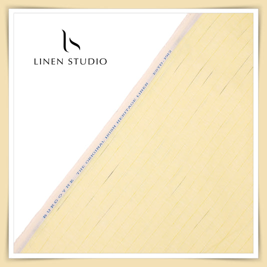 Burgoyne 60 Lea Pure Linen Shirting - Yellow Fancy Stripes (NEW)