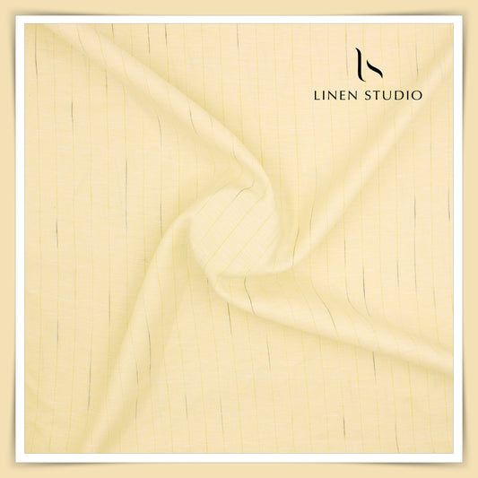 Burgoyne 60 Lea Pure Linen Shirting - Yellow Fancy Stripes (NEW)