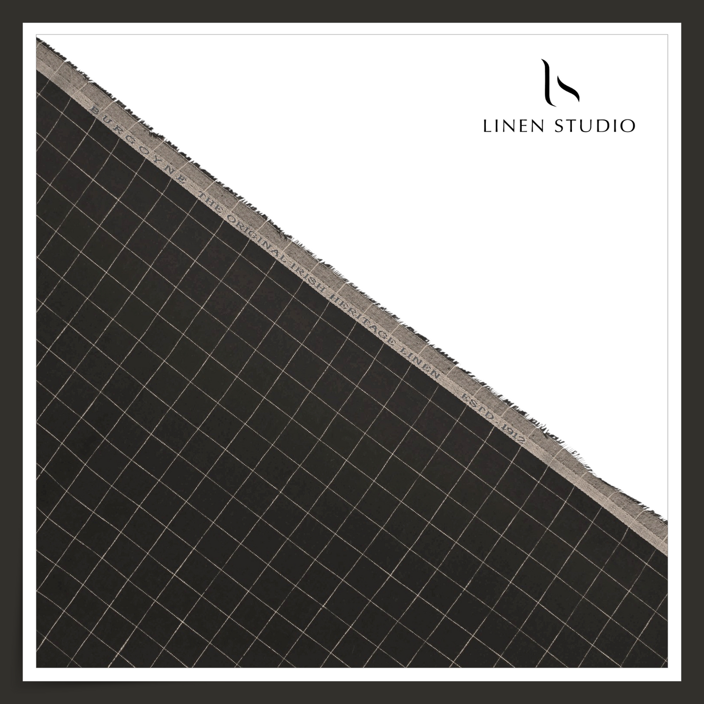 Burgoyne 60 Lea Pure Linen Shirting - Black & White Evergreen Small Checks (NEW)