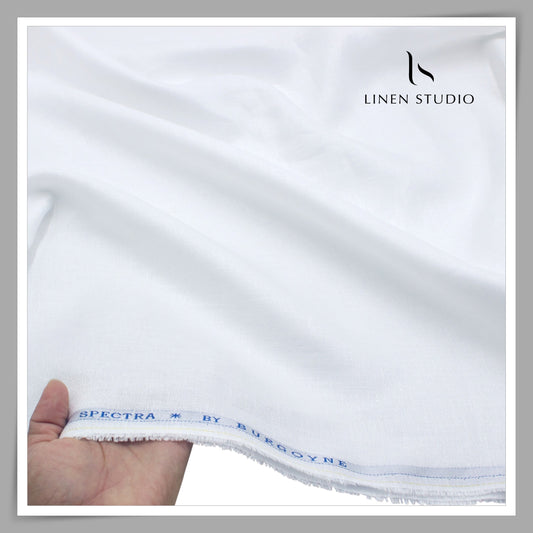 70 Lea Twill Textured Shirting by Burgoyne - White (Zoom In) (NEW) (Highest Selling)