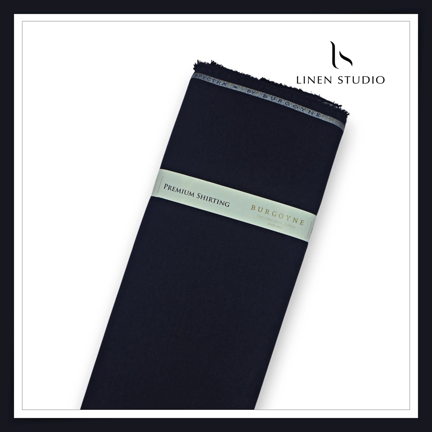 70 Lea Twill Textured Shirting by Burgoyne - Dark Blue (Zoom In) (NEW)
