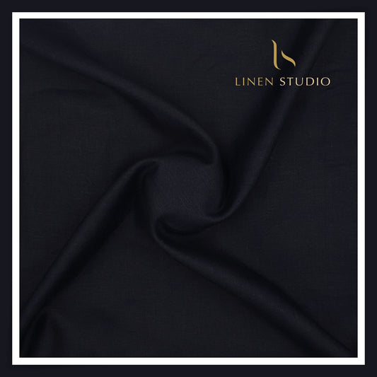 70 Lea Twill Textured Shirting by Burgoyne - Dark Blue (Zoom In) (NEW)