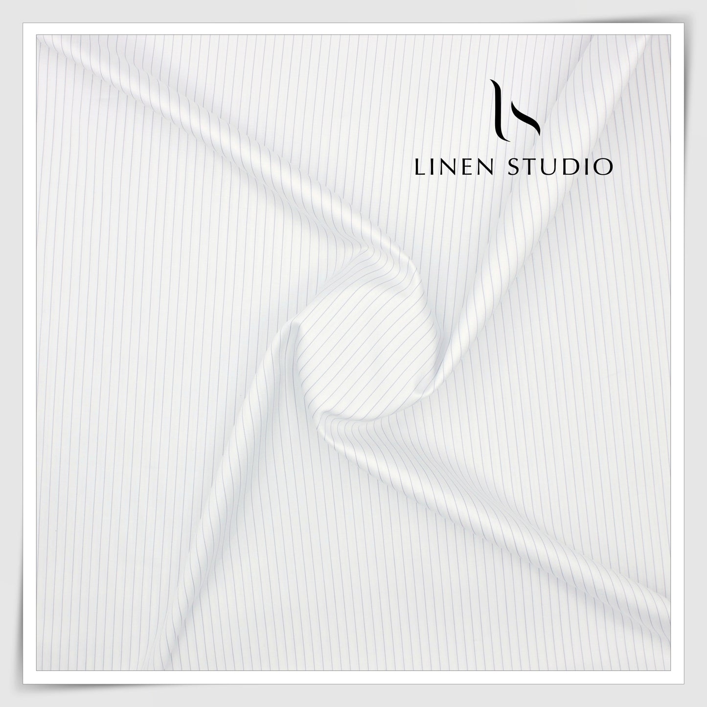 100% Finest Giza Cotton Shirting by Burgoyne - White Classic Formal Stripes (NEW)