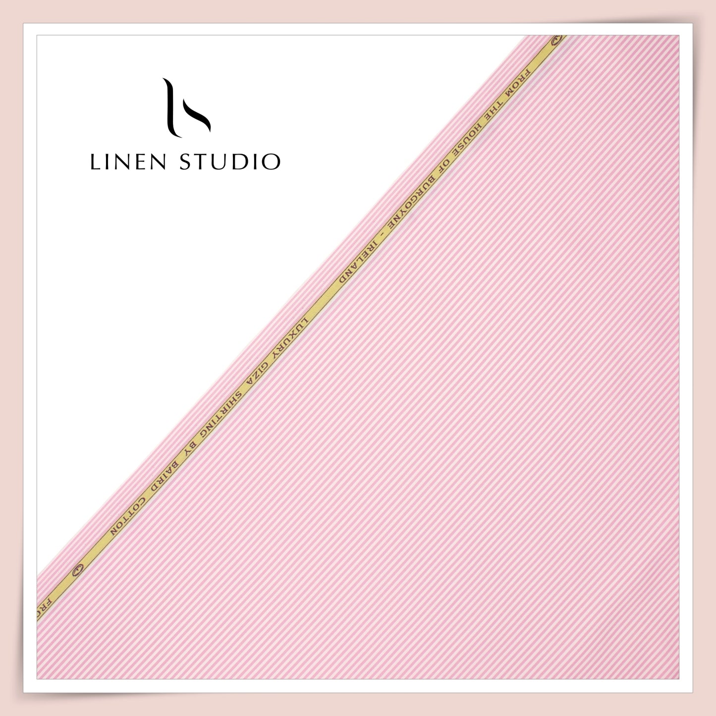 100% Finest Giza Cotton Shirting by Burgoyne - Pink Candy Stripes (NEW)