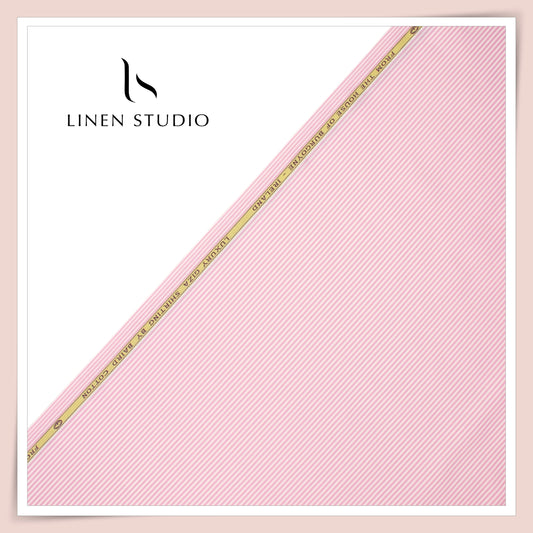100% Finest Giza Cotton Shirting by Burgoyne - Pink Candy Stripes (NEW)