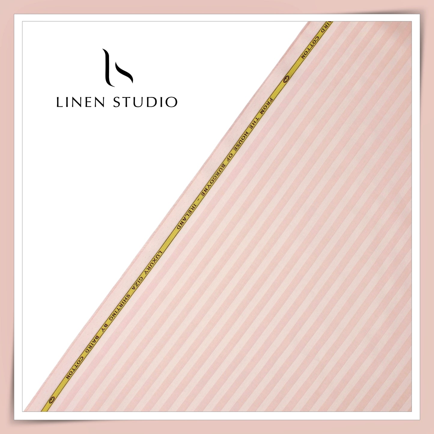 100% Finest Giza Cotton Shirting by Burgoyne - Rose Gold Stripes (NEW)