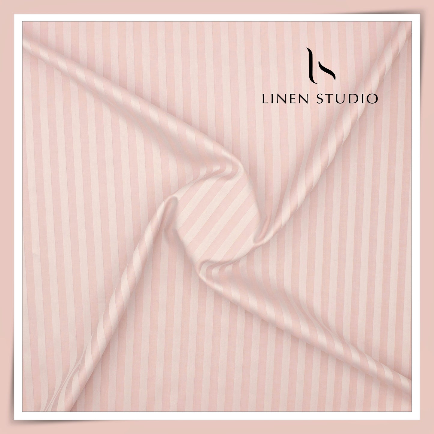 100% Finest Giza Cotton Shirting by Burgoyne - Rose Gold Stripes (NEW)