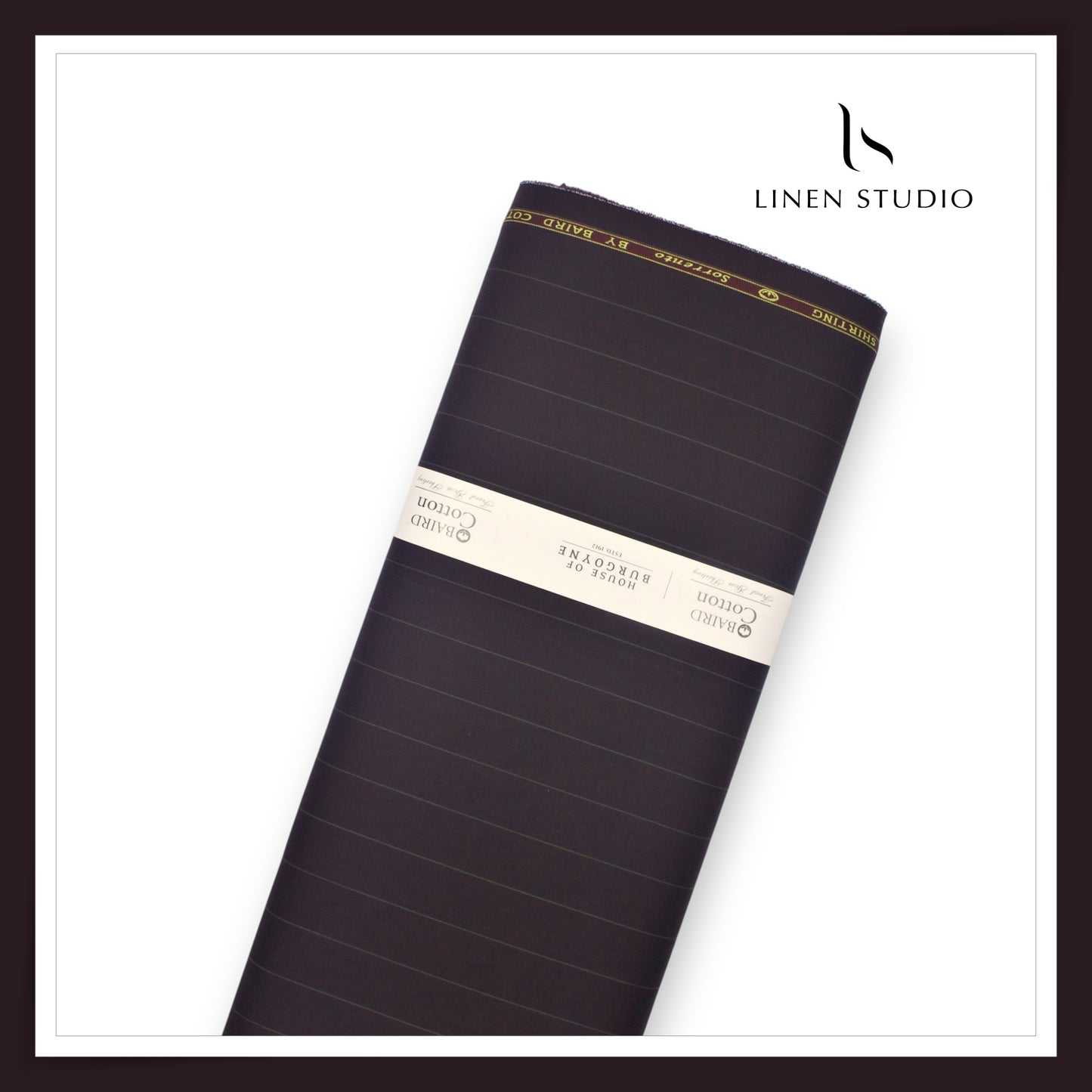 100% Finest Giza Cotton Shirting by Burgoyne - Oil Brown Stripes (NEW) (Fastest Selling)
