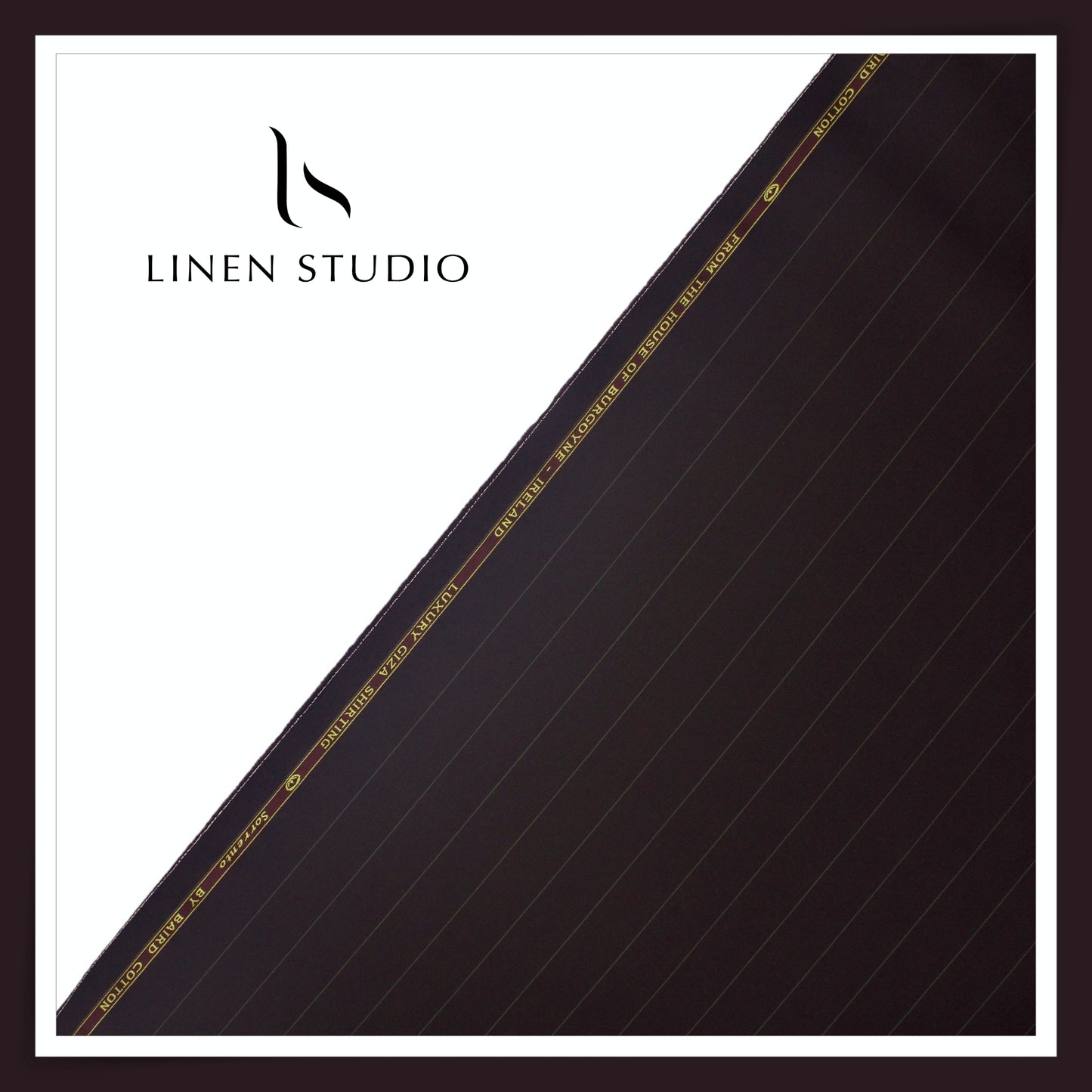 100% Finest Giza Cotton Shirting by Burgoyne - Oil Brown Stripes (NEW) (Fastest Selling)