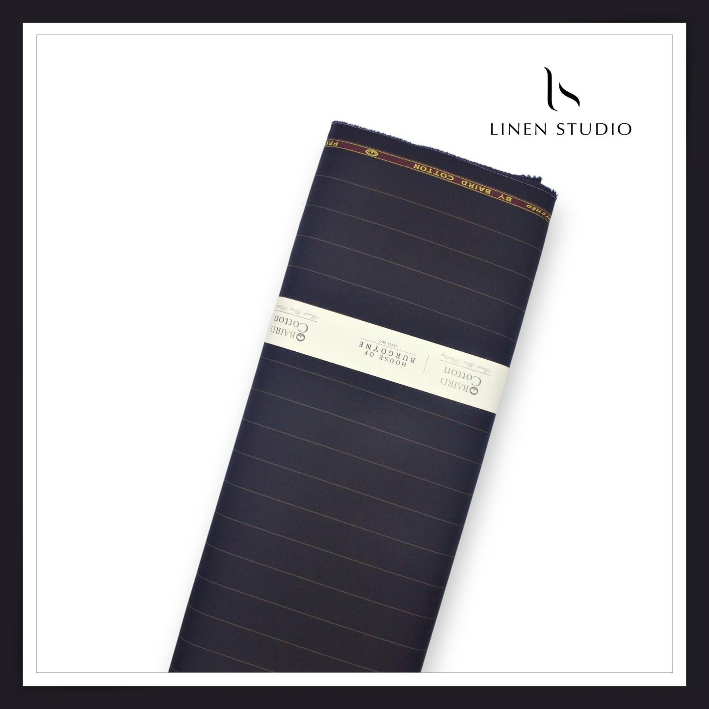 100% Finest Giza Cotton Shirting by Burgoyne - Thunder Blue Stripes (NEW) (Fastest Selling)