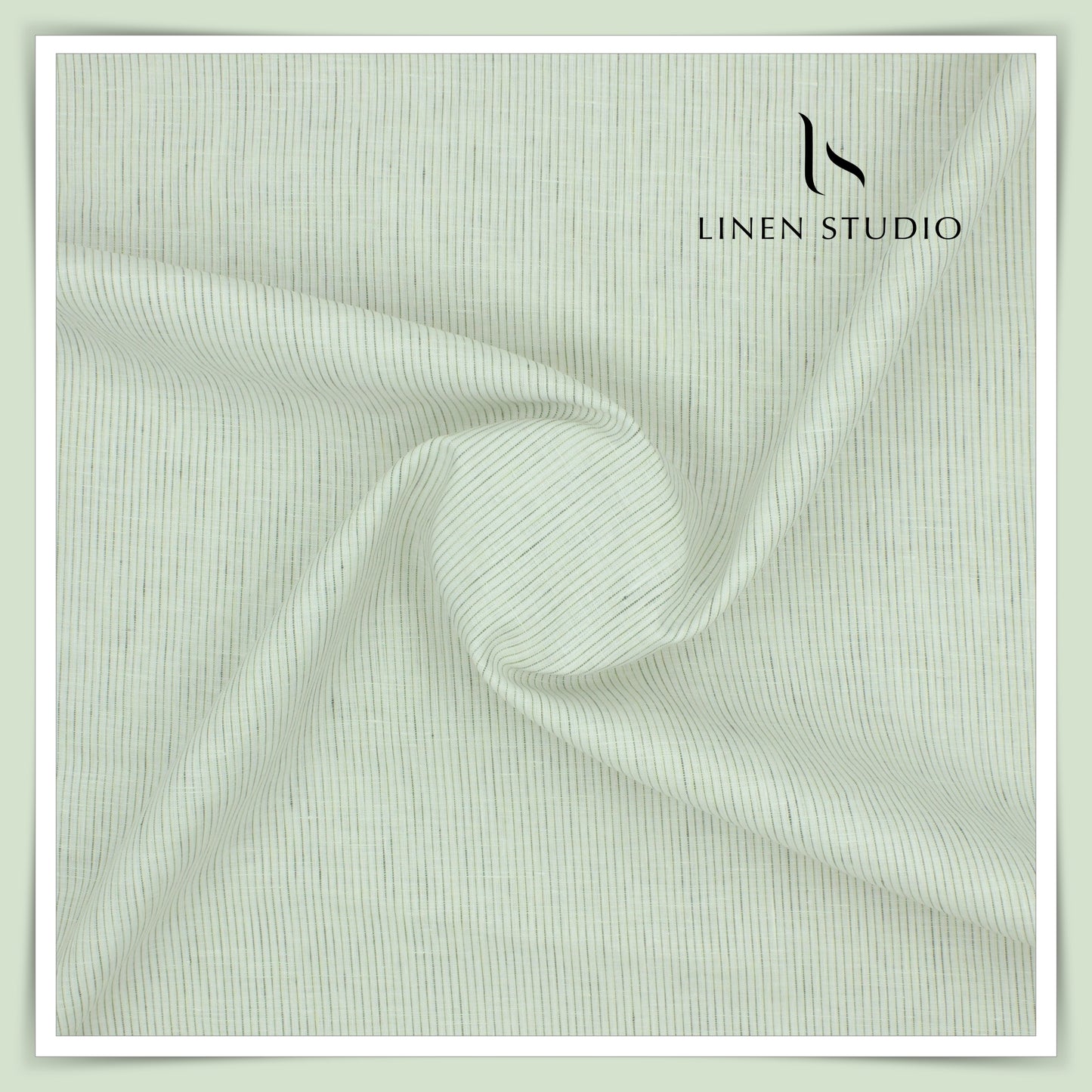 80 Lea Premium Shirting by Burgoyne - Pastel Green Stripes (NEW)