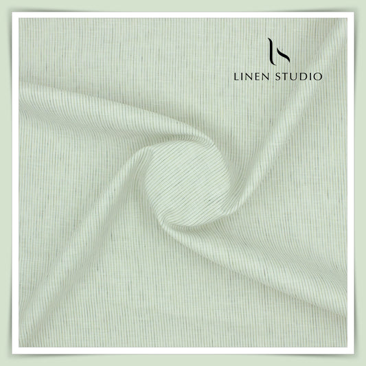 80 Lea Premium Shirting by Burgoyne - Pastel Green Stripes (NEW)