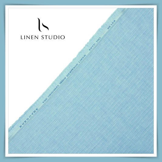80 Lea Premium Shirting by Burgoyne - Glacier Blue Stripes (NEW)