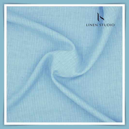 80 Lea Premium Shirting by Burgoyne - Glacier Blue Stripes (NEW)