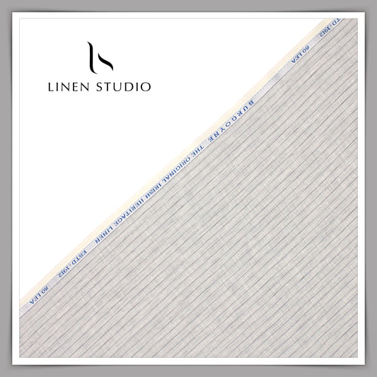 80 Lea Premium Shirting by Burgoyne - Grey Stripes (NEW)