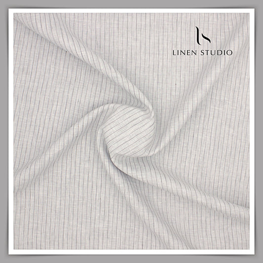 80 Lea Premium Shirting by Burgoyne - Grey Stripes (NEW)