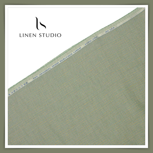80 Lea Premium Shirting by Burgoyne - Sage Green Stripes (NEW)