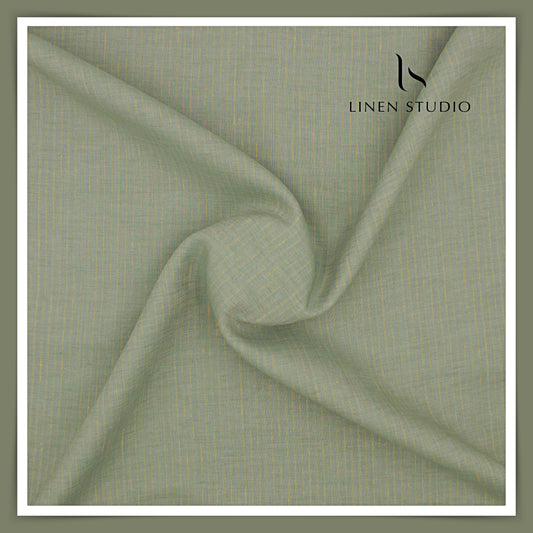 80 Lea Premium Shirting by Burgoyne - Sage Green Stripes (NEW)