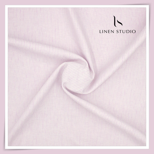 80 Lea Premium Shirting by Burgoyne - Classy Perfect Pink Stripes (NEW)