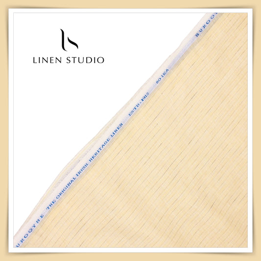 Burgoyne 80 Lea Luxury Shirting - Light Tan with Stripes